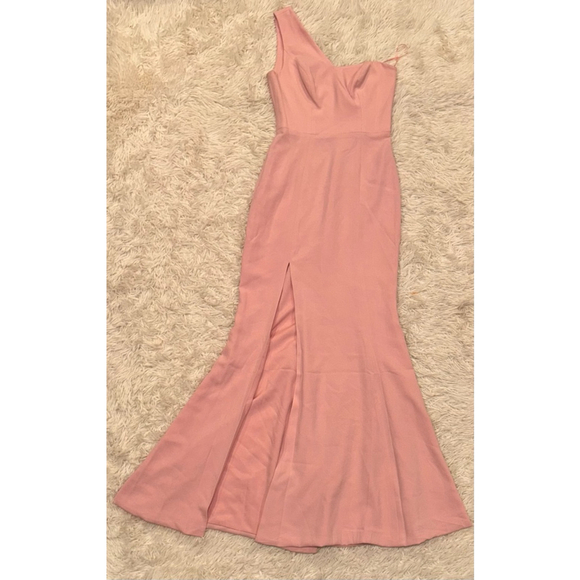 NEW Dress the Population Magdalynn Asymmetric One Shoulder Mermaid Gown Sz XS - Picture 4 of 7
